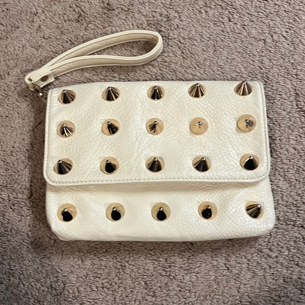 Studded wristlet/crossbody bag